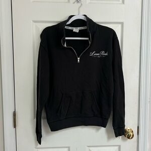 Victoria's Secret PINK black pullover 3/4 zip sweater hoodie size XS